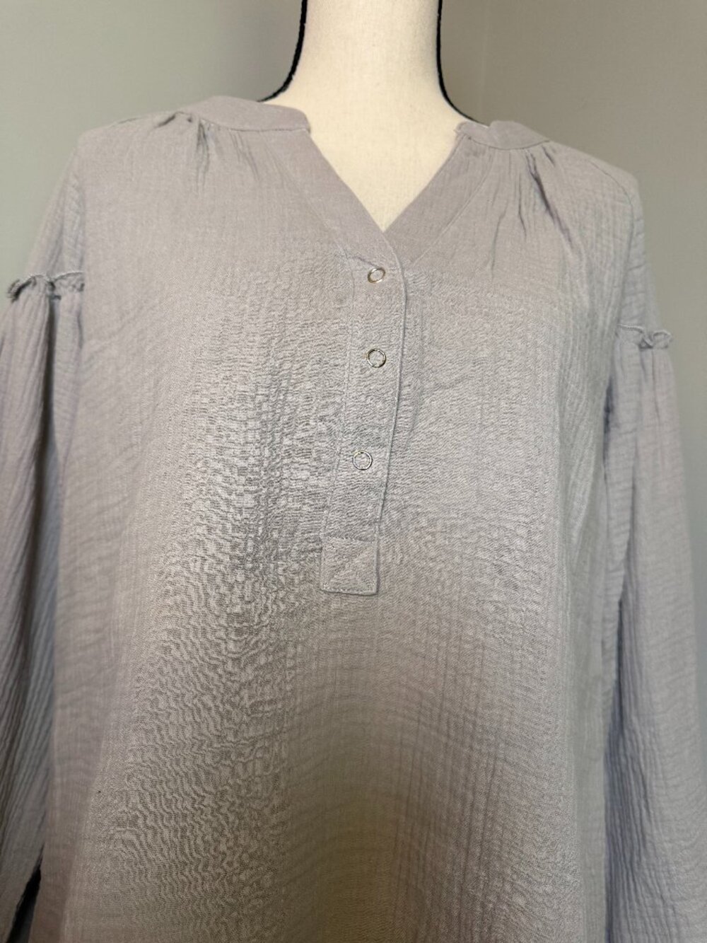 Grey Gauze Top